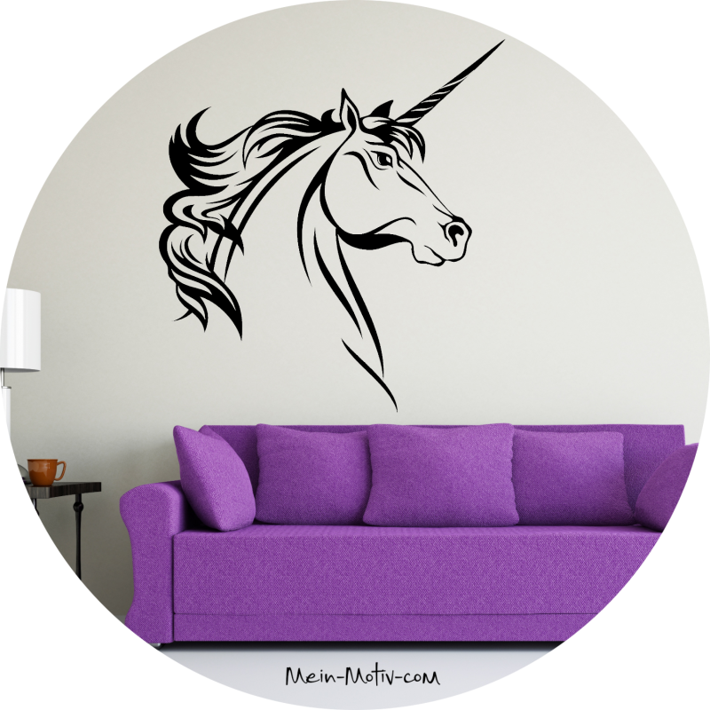 Preview: Wandtattoo 37040 Einhorn Kopf